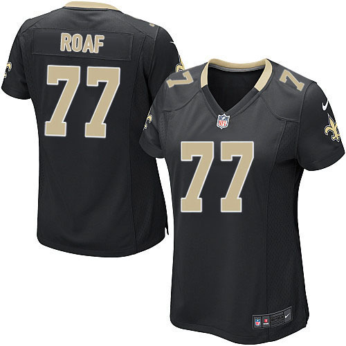 Women's Game Willie Roaf Nike Jersey Black Home - #77 NFL New Orleans Saints